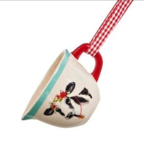 Pioneer Woman Ornament Cow Batter Bowl Christmas Holiday - Picture 1 of 2